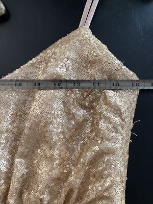 Bari Jay Long Champagne Gold Gown Party Dress Sequin Goddess Size 6/8 | eBay