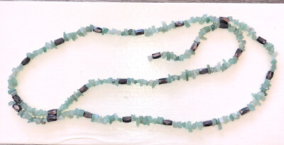 Jade cut and polished with black hematite necklace Strand￼ Approx 36 