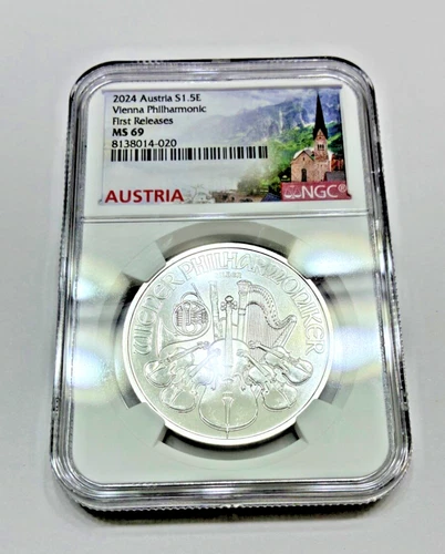 2024 1.50 Euro Silver Austrian Philharmonic NGC MS69 FR Austria Label