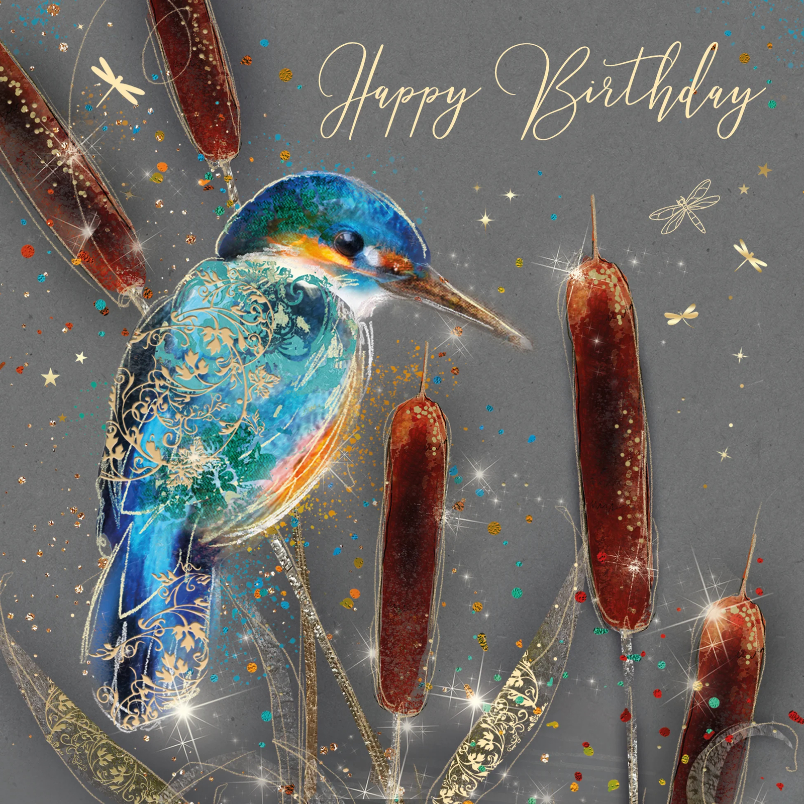 Birthday Card Male - Foil Finish - Cherry Orchard 6.2"" x 6.2""