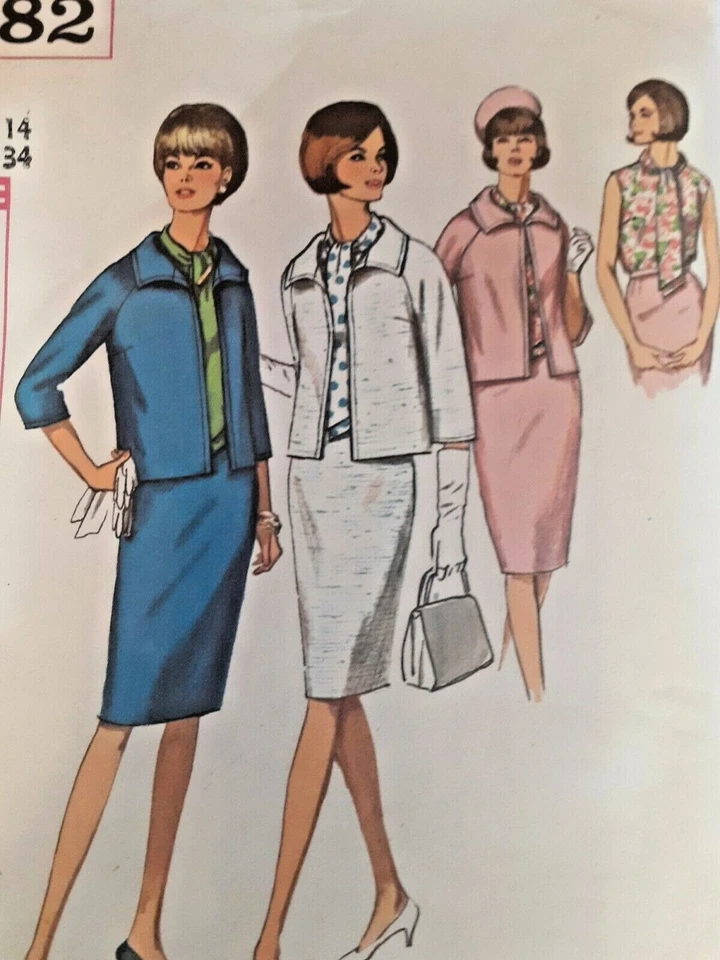 Skirt Sleeveless Top Boyfriend Jacket 12 Simplicity Sewing Pattern 5882 VTG UC - Image 2 of 4