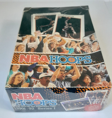 1991-92 NBA Hoops Series 1 Box OVP NEU 36 Packs Basketball Cards Box Jordan