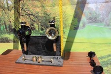 Coppia lampade carrozza trainate da cavalli 12 volt OTTONE MISURA PONY con supporti pesanti