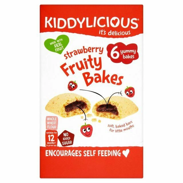 Kiddylicious Strawberry Fruity Bakes - 6 x 22g