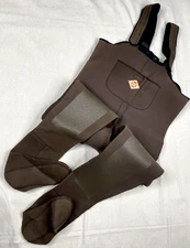 Red Ball Neoprene Chest Waders Footed Brown King MK Adj Hook Loop Straps M