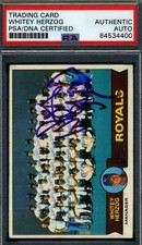 Whitey Herzog PSA DNA Coa Signed 1979 Topps Autograph