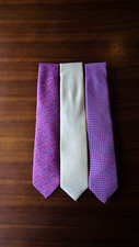 Three (3) NWOT John Craig Ties - Pink Yellow Silk - Made in USA and Italy