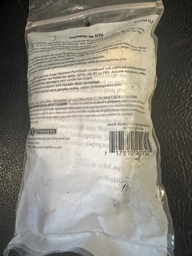 Jones Stephens C77440LF PlumBite Lead Free Push On Tee 1/2-In - Picture 2 of 2