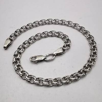 Bracelet Ancien Argent Massif 925 - Pierres Antique - Bijou Vintage Sterling