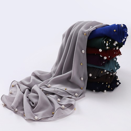 Women Muslim Chiffon Long Scarf Head Wrap Shawls Islamic Headscarf Arab Stoles - Picture 2 of 34