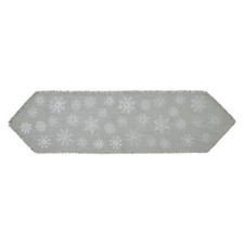 New Farmhouse CHRISTMAS GRAY SNOWFLAKE BURLAP Table Runner 60"