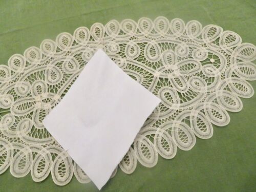 Vintage Handarbeit Battenburg OVAL Spitzendeckchen Landhaus Chic Landhaus Deko - Bild 9 von 10