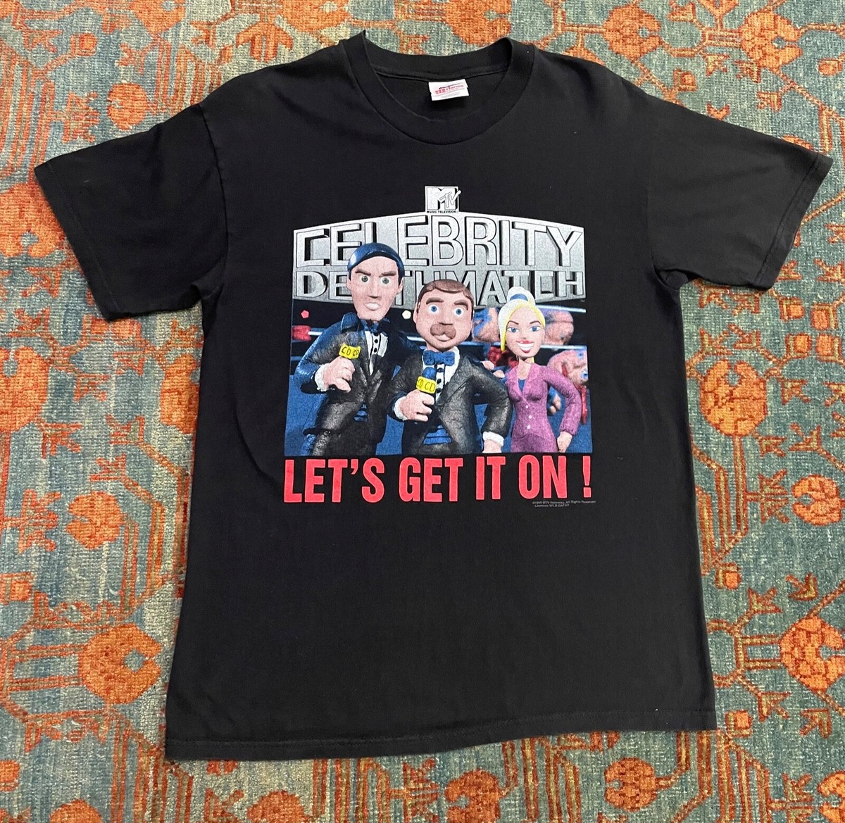 Vintage 1998 MTV CELEBRITY DEATH MATCH T shirt size Medium LET'S