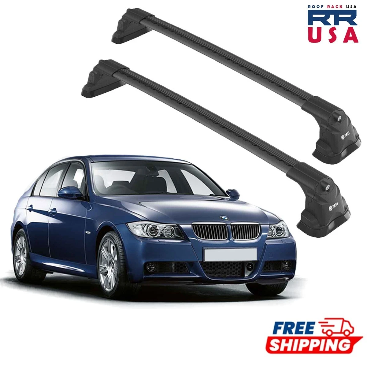 Roof Rack Cross Bars set for BMW 3 Series E90 Sedan 2006 2011 Black set 2 pcs