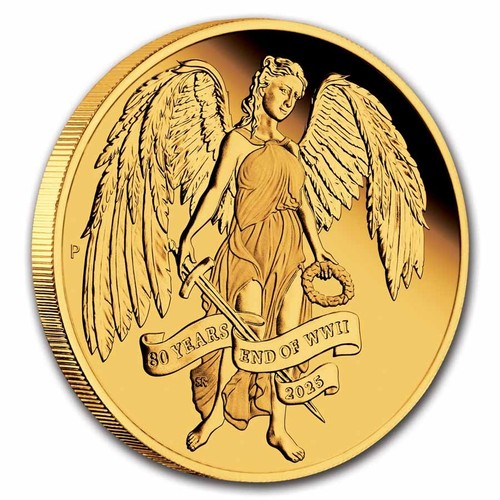 2025 AUS 1 oz Gold 80th Ann. End of WWII Winged Victory Proof - Picture 3 of 5