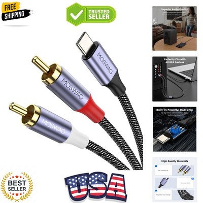 USB C to RCA Audio Cable 6.6FT, USB-C to 2 RCA Type C to RCA Male to Male Y S...