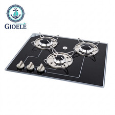 PIANO COTTURA CUCINA FORNELLO 3 FUOCHI GAS IN VETRO CERAMICO BARCA CAMPER