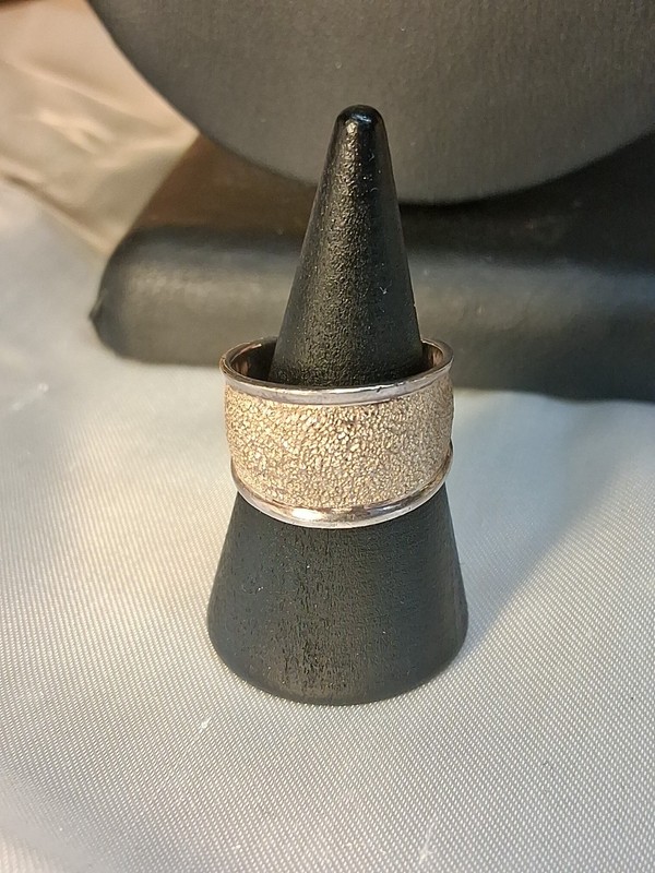 925 Vintage Texturized Sterling Silver Ring Band Stamped Size6.25/ 5.8g [P22] 