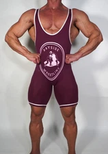 MEN'S MAROON COTTON BLEND WRESTLING SINGLET Adult XL