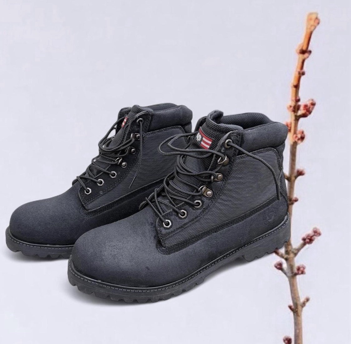 PHAT FARM Black Leather Upper Suede Mens Lace Up Booties Shoes Size US 13 EU 47 PHAT FARM Black Leather Upper Suede Mens Lace Up Booties  main image 4