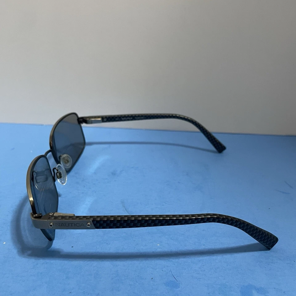 Monturas de gafas para hombre Nautica N50156 plata fibra de carbono gris borde completo Foto 4 de 4