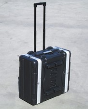 Gator 4U Lightweight Audio Rack Rolling Road Case w/ Pull-Out Handle + Wheels