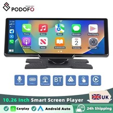 Podofo 10,26 Pollici Autoradio Lettore Smart Screen Android Auto CarPlay BT 1080p - Miniatura 1