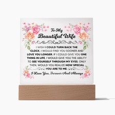 TO MY BEAUTIFUL WIFE SQUARE ACRYLIC PLAQUE 1