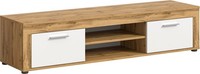 Xonox.Home Tv-Lowboard Fernsehschrank Tv-Schrank Jam Weiß Wotan Eiche 184X37 Cm