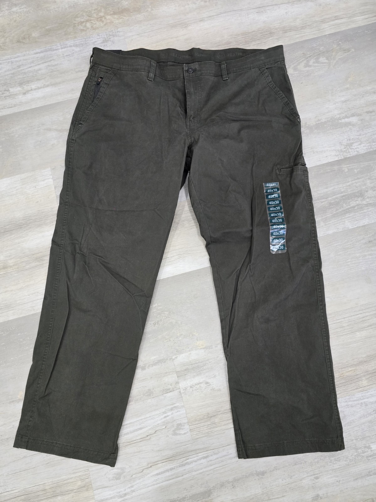 NWT Weatherproof Men's Soft Stretch 5-Pocket Twill Pant 40x30 Olive W0F706SC image 2
