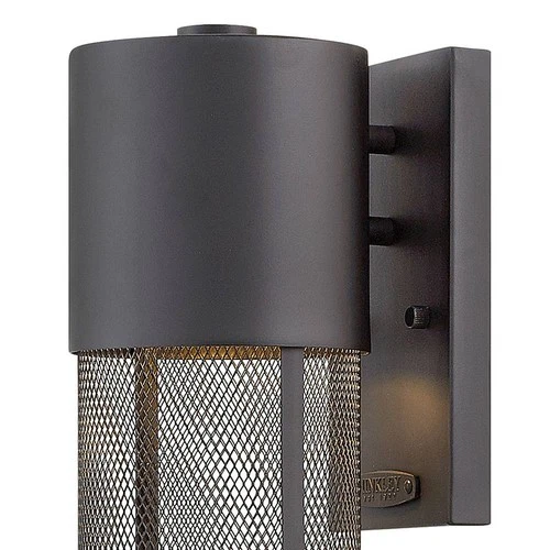 Hinkley Aria 15 1/2" High Black and Steel Mesh Outdoor Wall Light - Picture 4 of 10