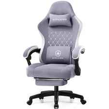 Comfortable Purple Gaming Chair with Breathable Fabric and Pocket Springs