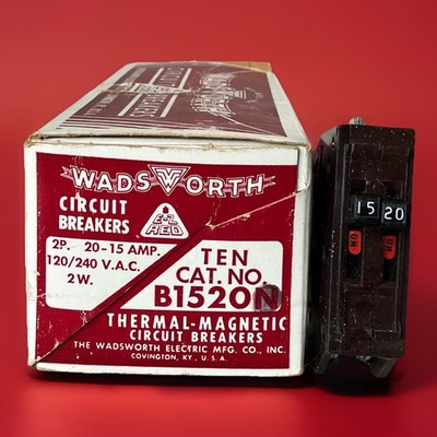 (1 ct.) Wadsworth B1520 15 Amp 20 Amp 2 Pole B Tandem Circuit Breaker B2015 NEW!
