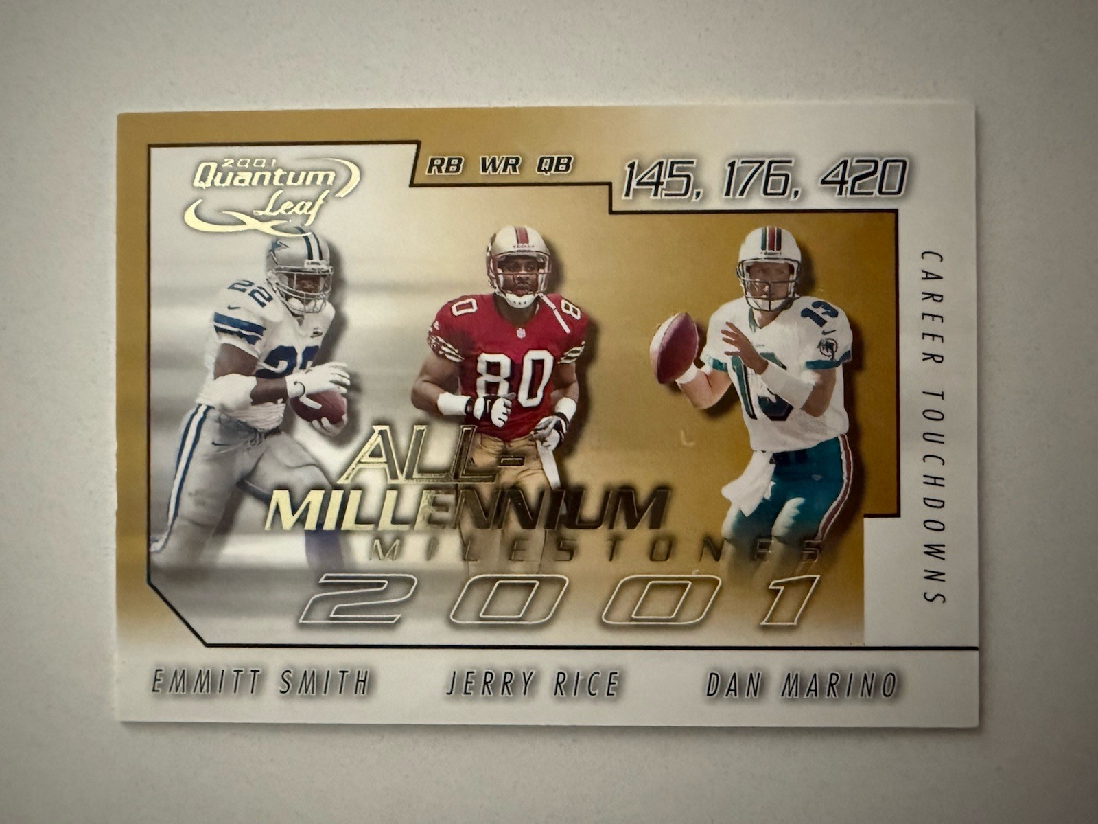 Rice / Smith / Marino 2001 Quantum Leaf All-Millennium Milestones /1000 AMILE-5