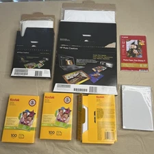 Kodak Glossy Photo Paper 4x6 / HP Glossy 5x7 & 8.5 X 11  Lot / New & Opened