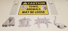 Royal Caribbean Cruise Door Magnets 5 Pcs CAUTION Towel Animals May Be Loose