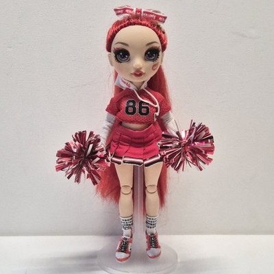 Rainbow High Cheer Ruby Anderson Cheerleader Fashion Doll Pom Poms Incomplete 