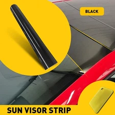 60" Black Universal Windshield Banner Vinyl Sun Decal Strip Long Lasting Premium