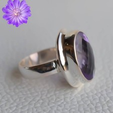 Amethyst Gemstone 925 Sterling Silver Ring Handmade Jewelry Ring For Gift