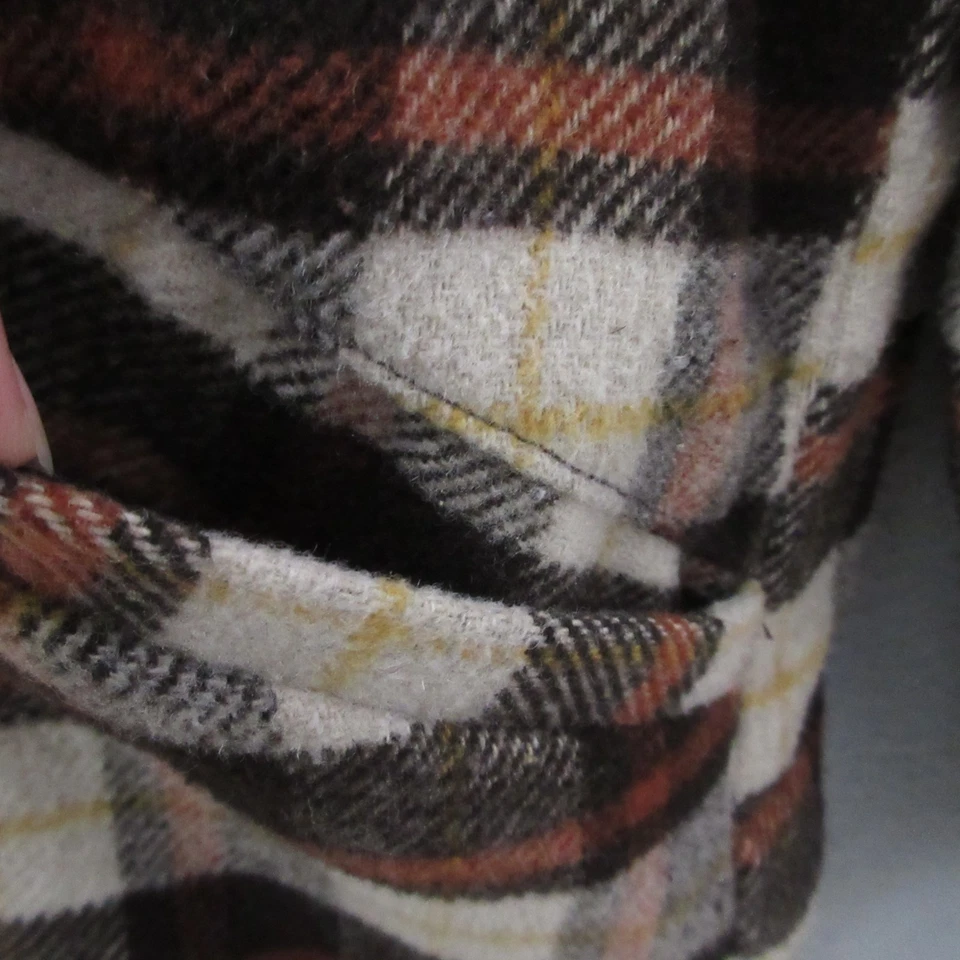 Chaqueta de Colección American Eagle Marrón Mezcla de Lana a Cuadros Preppy Grunge Y2K Heritage Foto 4 de 4