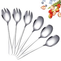 Salatbesteck Edelstahl Set Vorlegebesteck Servierbesteck SpüLmaschinenfest 6Tlg