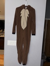 Cuddl Duds Kids XL 14/16 Brown Bear Hooded One Piece Pajamas Sleeper