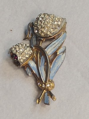 Vintage/Antique Coro Double Tulip Trembler Brooch