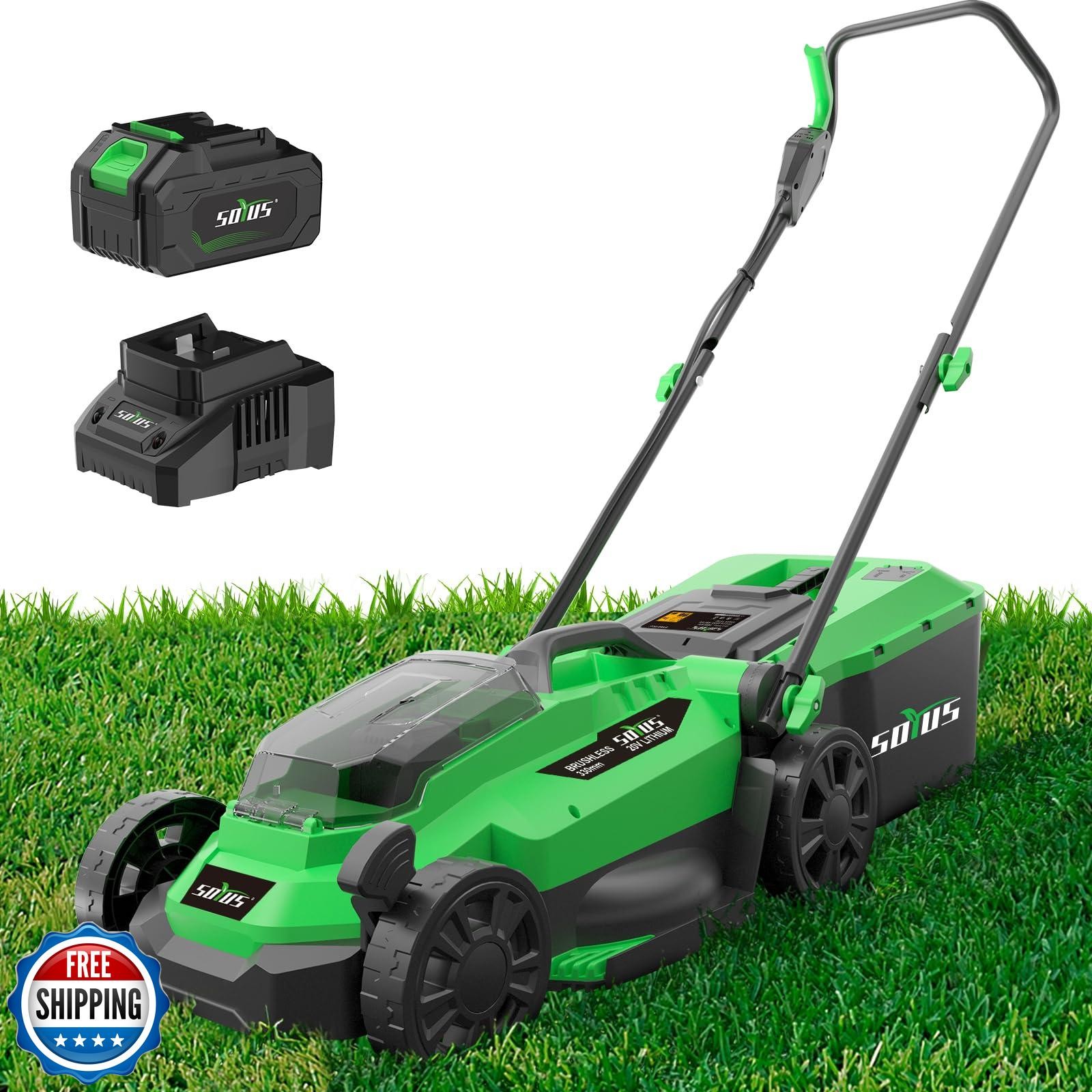 13-Inch 20V Cordless Electric Brushless Lawn Mower by SOYUS
