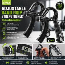 2 Pack Hand Grip Strengthener Adjustable Forearm Trainer w/ Counter