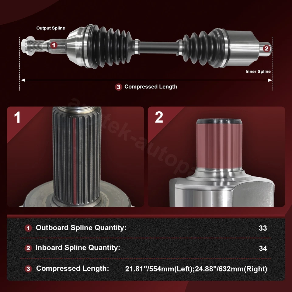 Eje delantero izquierdo derecho CV para Buick Allure 97-05 Chevrolet Venture 2005-08 Foto 3 de 4