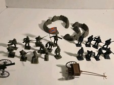 Vintage Toy Soldiers And Accessories Lot Civil War 25 Pcs