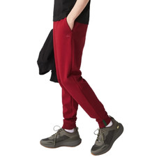 Lacoste Men's 3XL Active Slim Fit Tapered Track Pants Bordeaux Red Cotton Blend