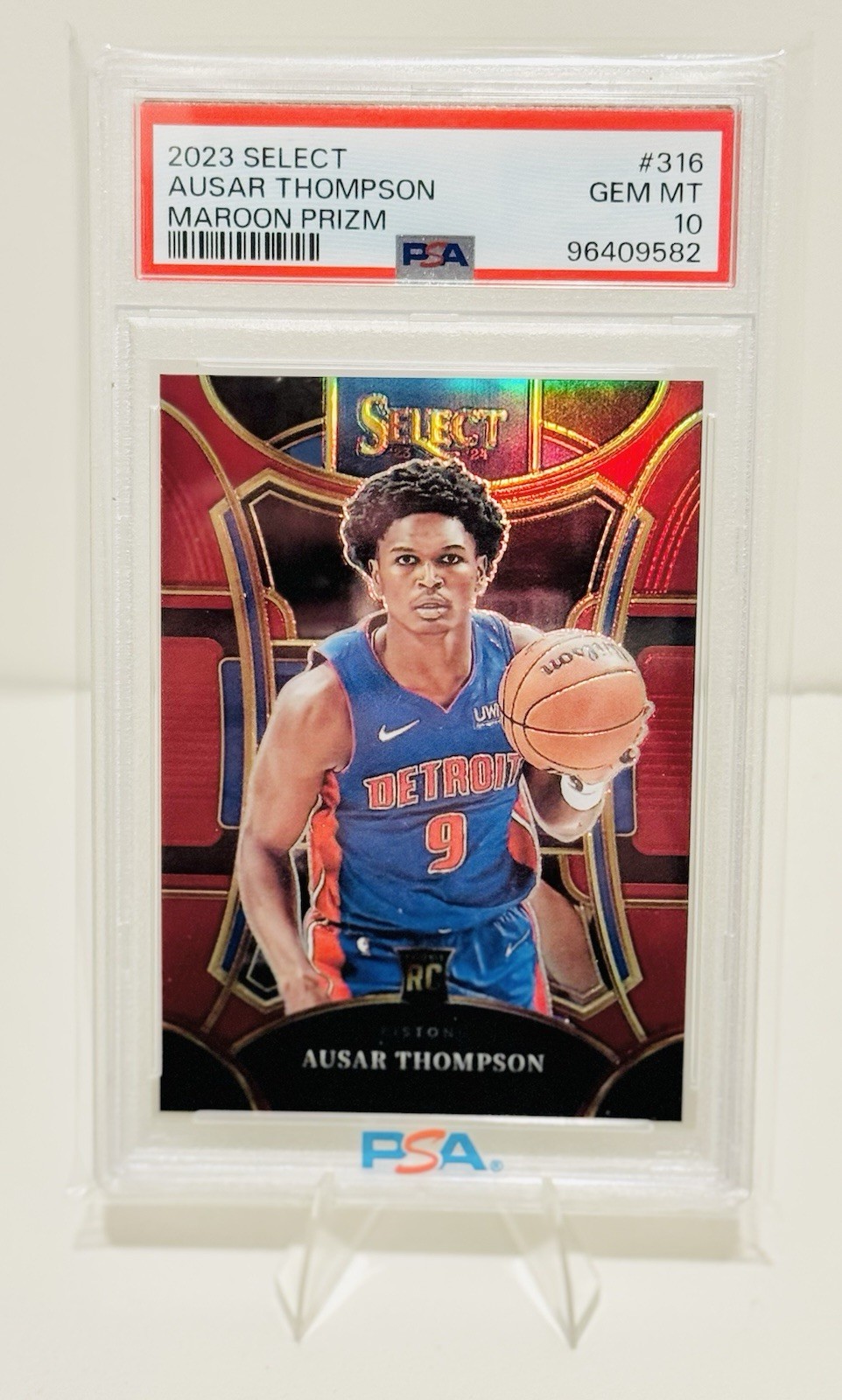 2023-24 Panini Select - Ausar Thompson #316 Maroon Prizm /175 PSA 10