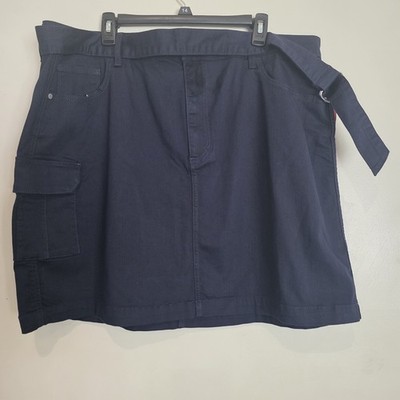 NWT EVRI Blue Denim Cargo Skirt Belted Zip Stretch Pockets Women's Plus 20W